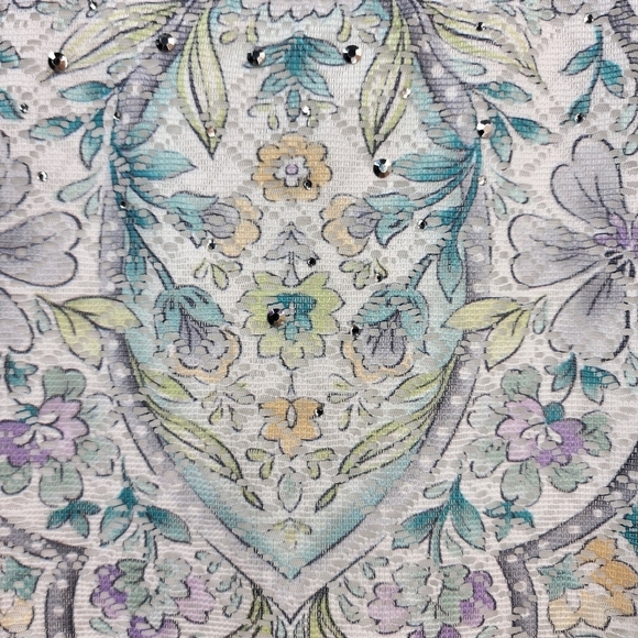 Alfred Dunner Women's Medallion Floral Knit Top - M - Picture 5 of 7